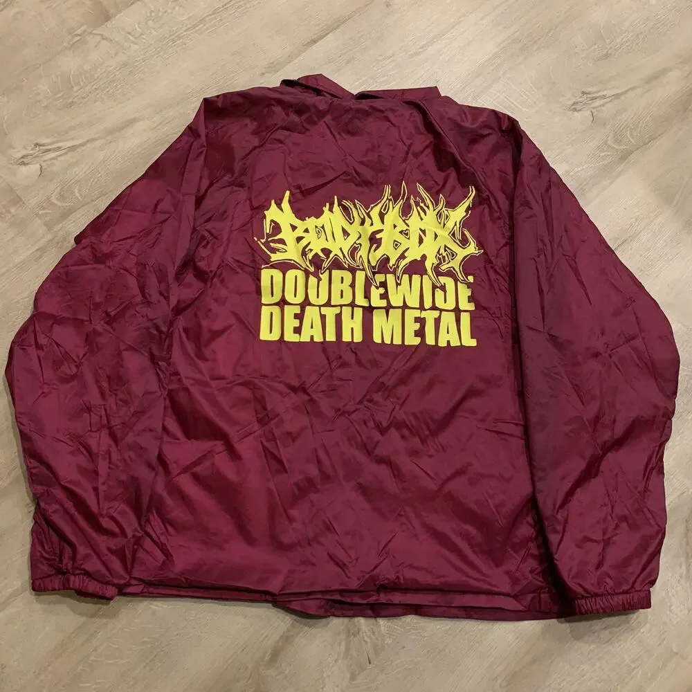 BodyBox Doublewide Death Metal Band Coach's Button Jacket Men's XL Burgundy Tour